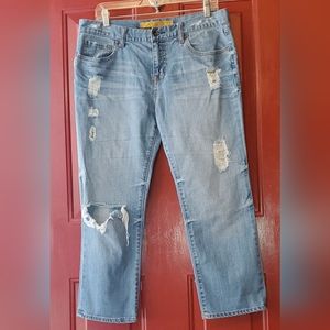 Refuge Womens Juniors Jeans Capri Cropped Size 9 Distressed Stretch